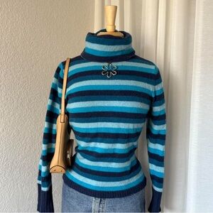 Vintage Wool Old Navy Multicolor Striped Turtleneck Sweater